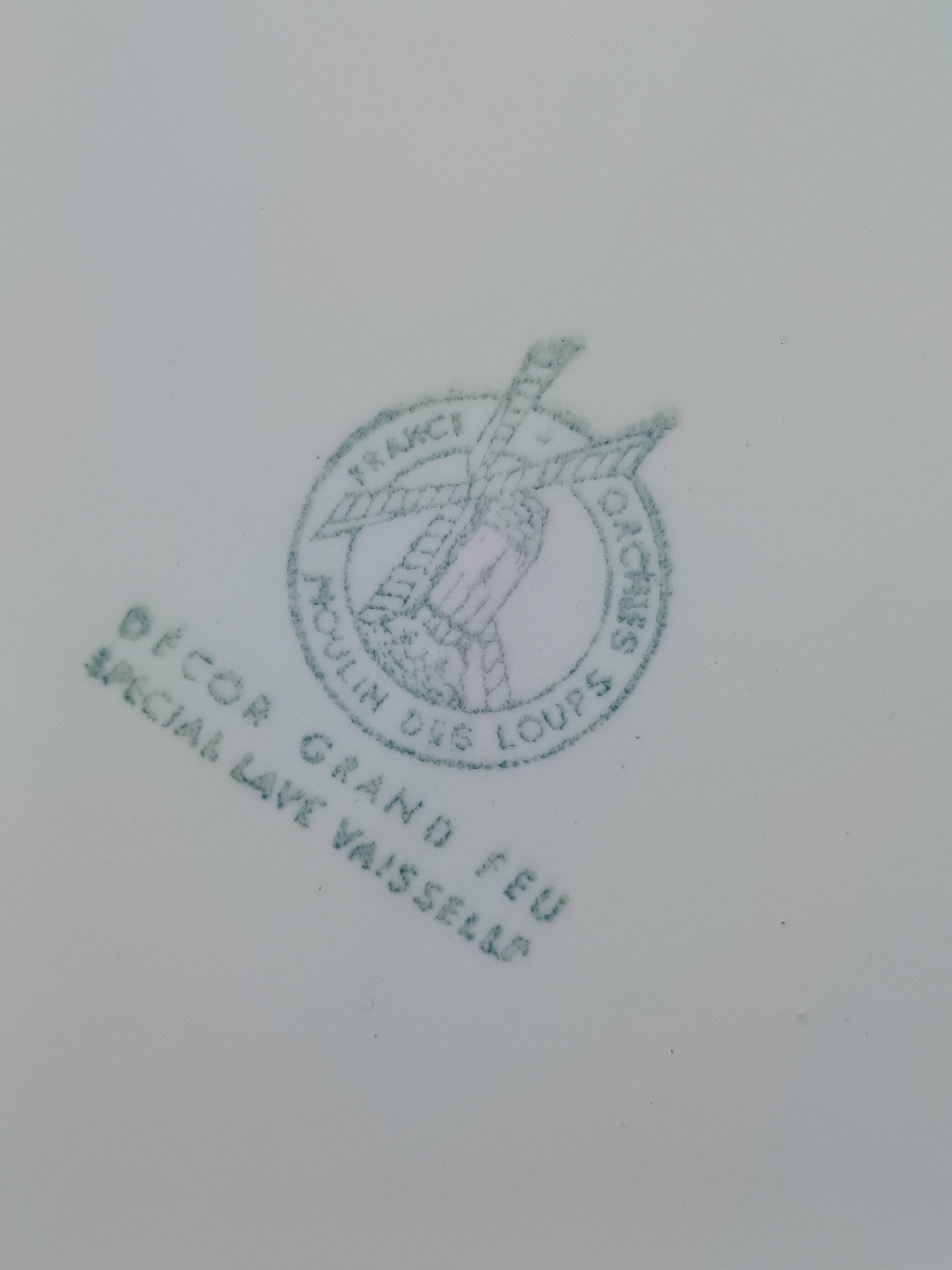 Large ceramic dish in the shape of a fish, Moulin des Loups brand