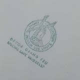 Large ceramic dish in the shape of a fish, Moulin des Loups brand