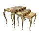 Ensemble de 3 tables gigognes vintage / tables d'appoint en onyx