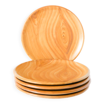 Set of 5 flat ceramic plates, Vallauris Grandjean-Jourdan effect b