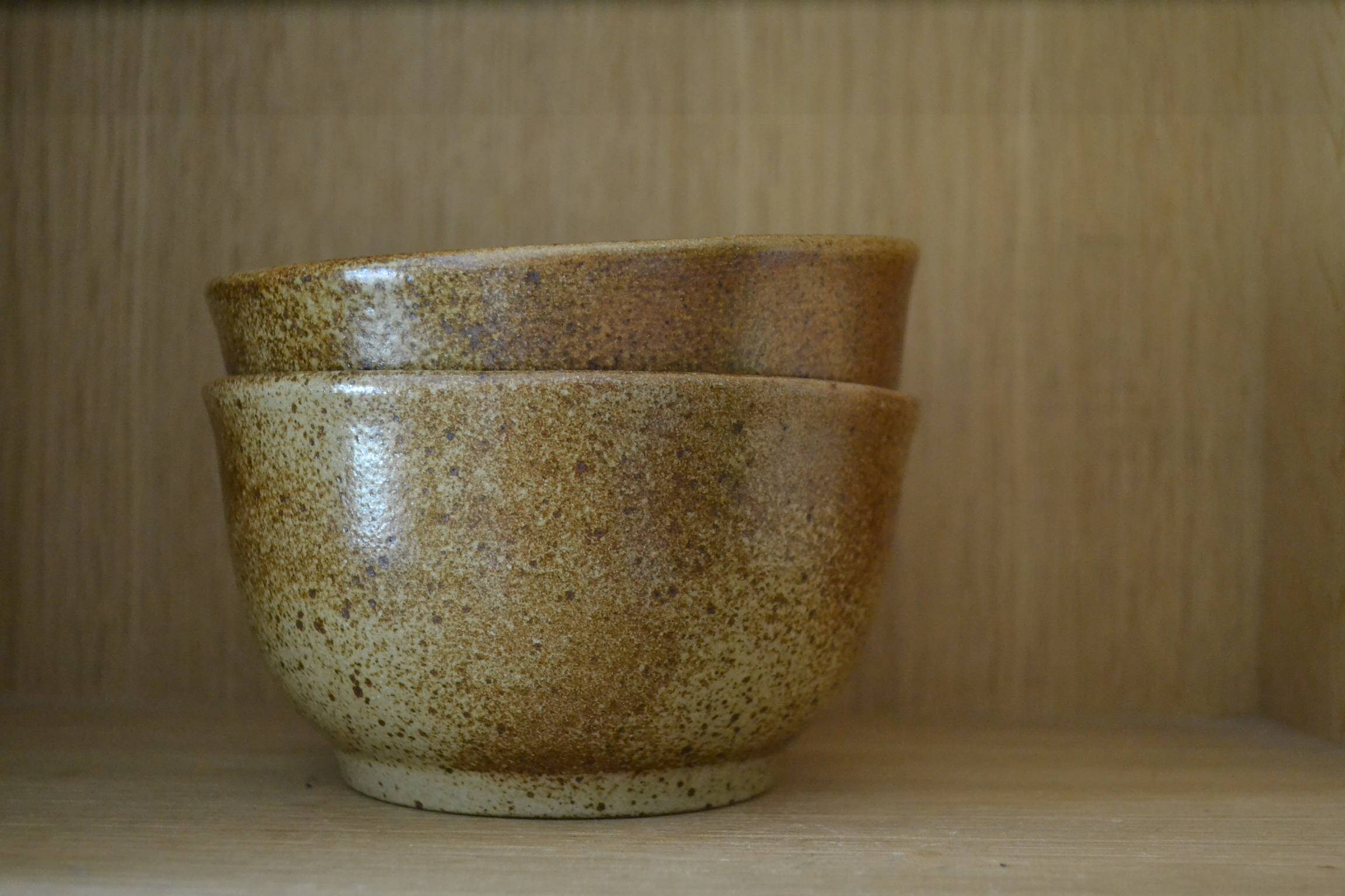 Set of 2 pyrite stoneware bowls