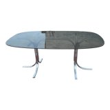 Vintage chrome table and smoked glass