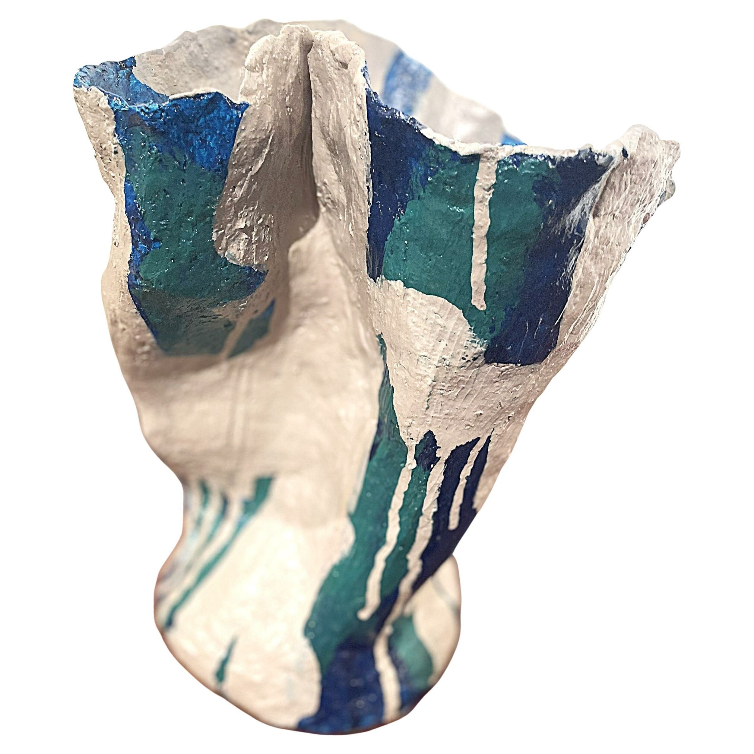 Blue-green ceramic by Rita Alaoui