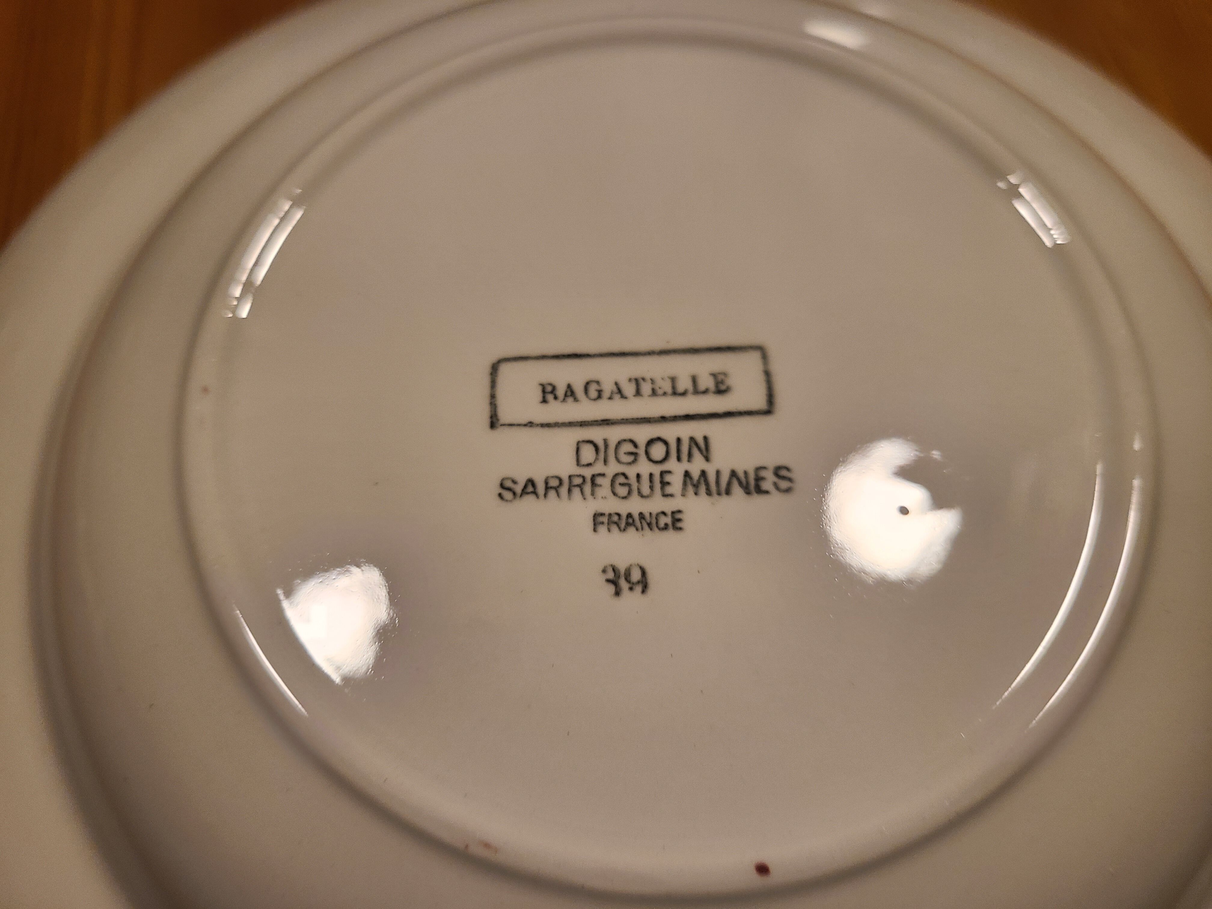 Assiette creuse Digoin Sarreguemines modèle Bagatelle
