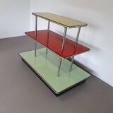 Store of trade French design enamelled table 1960 Old trade display 3 trays by Aubeco.