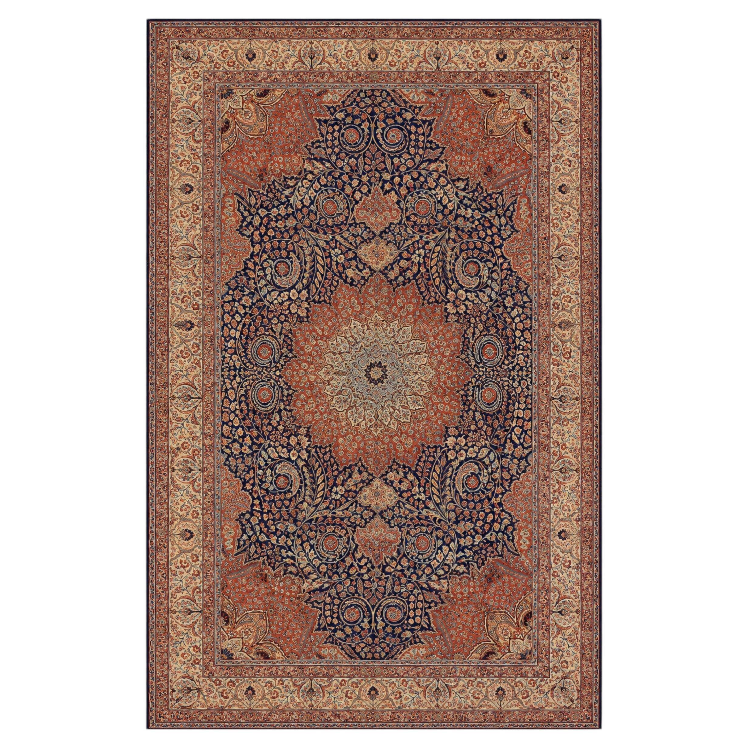 Large Handmade Turkish Wool Rug, 230 x 340 cm – Luxury Floral Rug Hand-Knotted