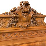 Louis XVI style walnut bed and bedside table