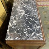 Chest of drawers Art Deco period beech tinted and veined marble