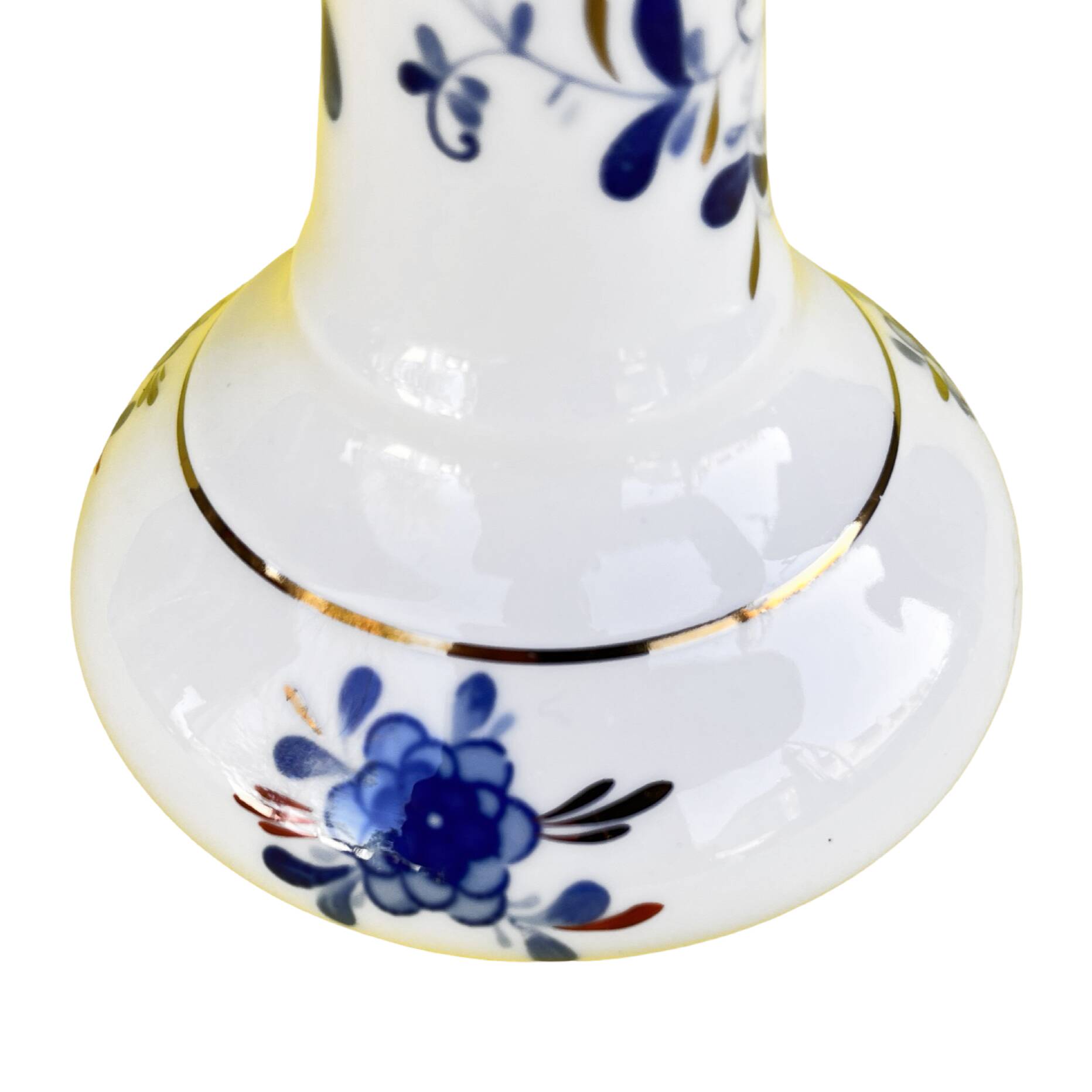 Porcelain cobalt candle holder Wallendorf 1762, Germany 1970s.