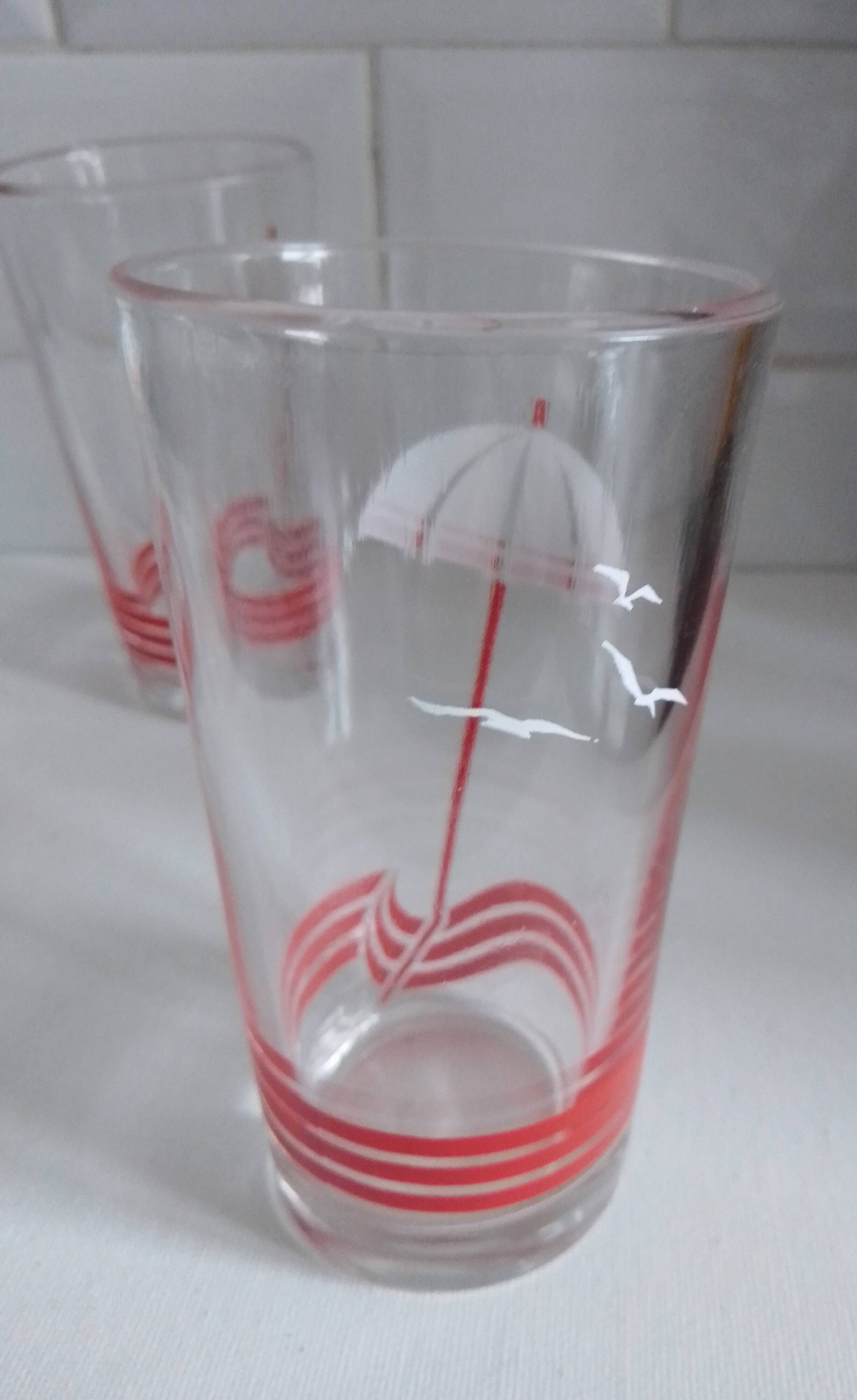 Set of 4 orangeade glasses, Made in Yugoslavia