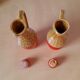 Oil and vinegar service in ceramic and wood