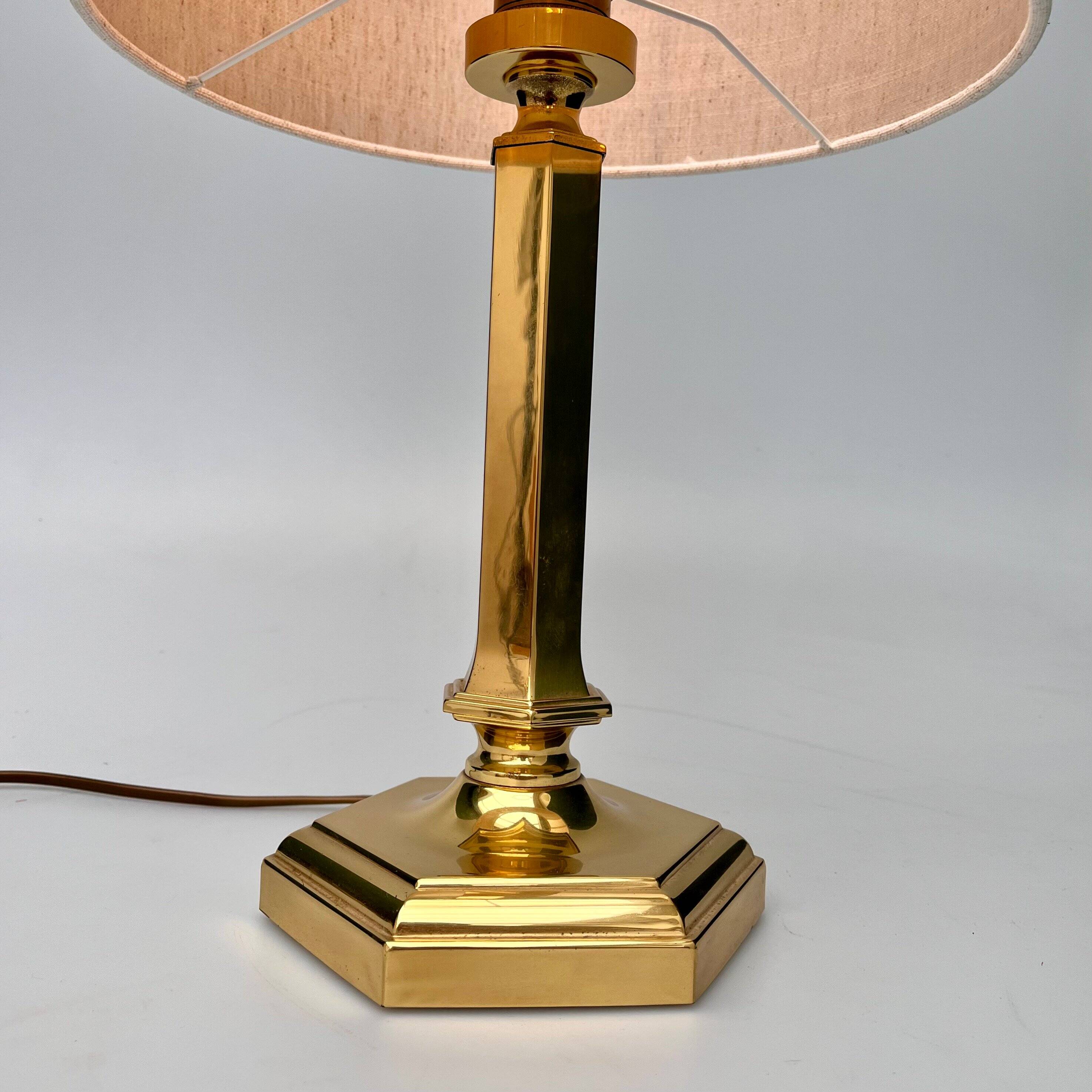 Vintage brass table lamp by DeKnudt, 1970s