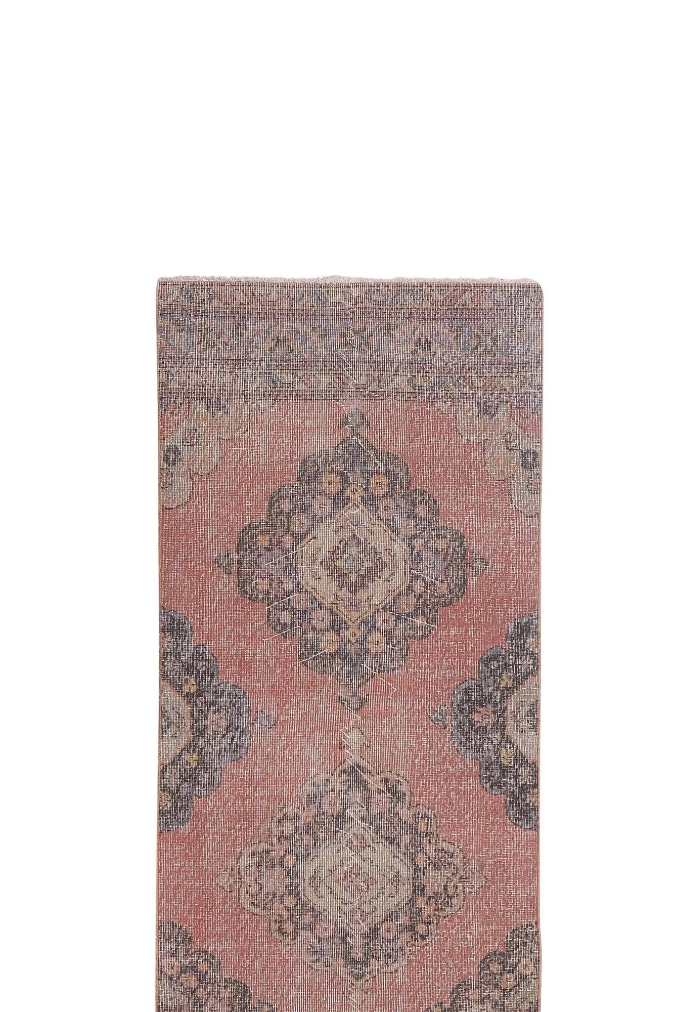 Vintage Turkish hallway rug 87x382 cm