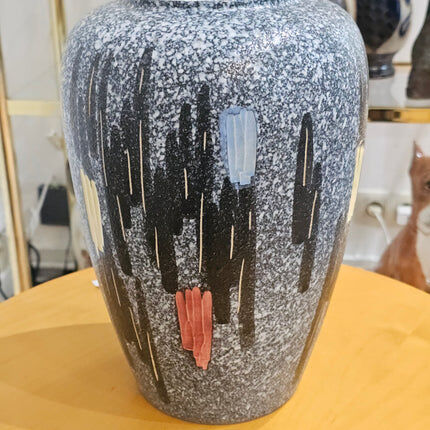 Large ceramic vase Scheurich abstract decor - 1960s