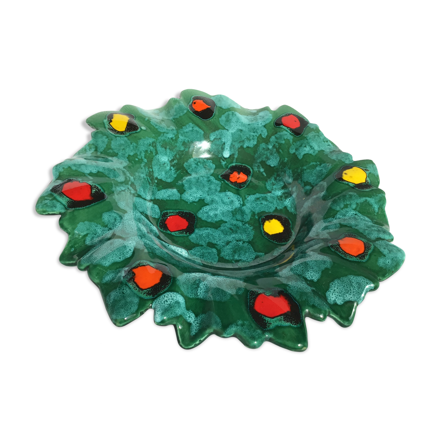 Green earthenware cut edge cut lozenges