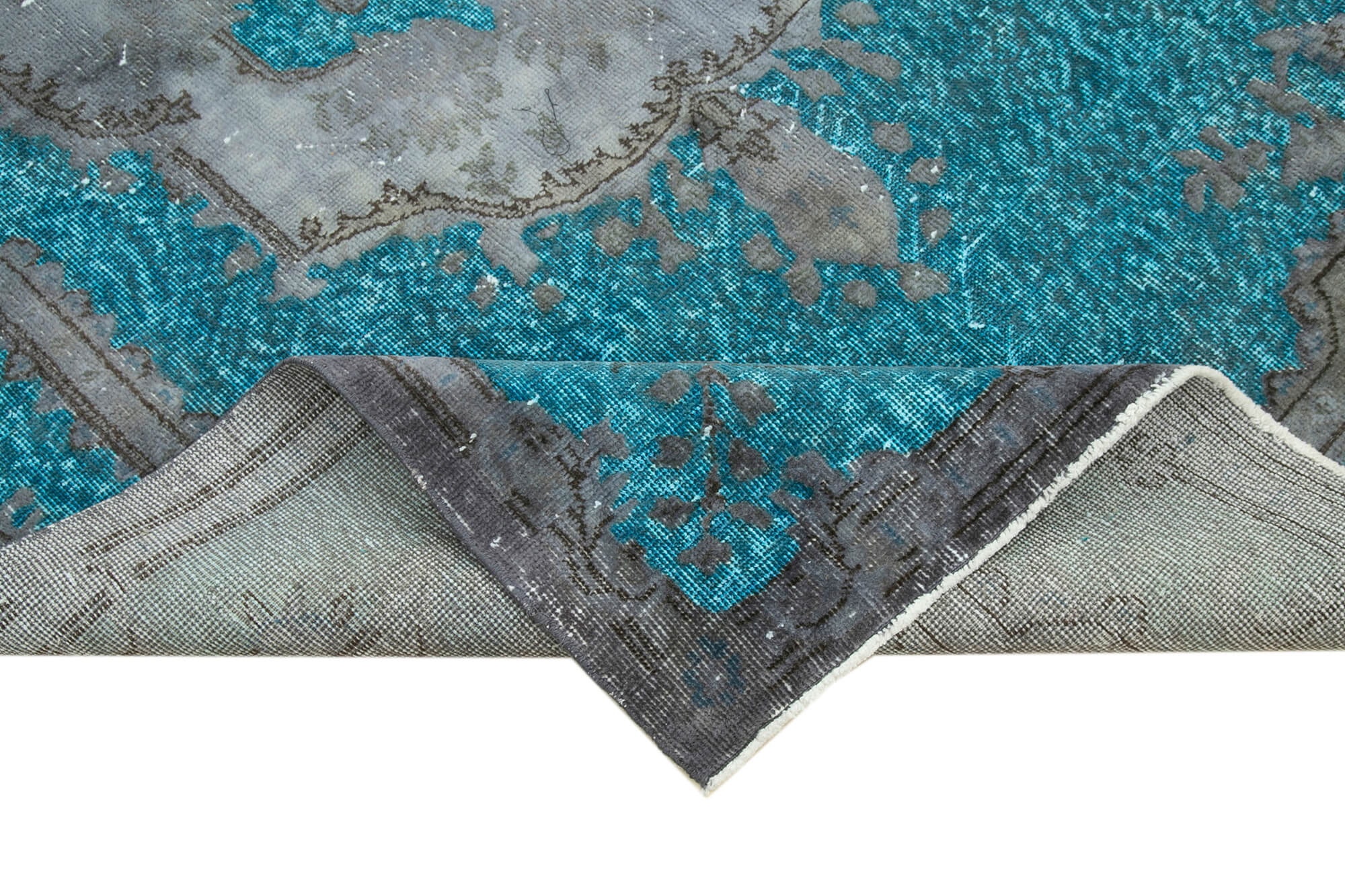Hand-knotted unique anatolian 1980s 156 cm x 285 cm grey carpet