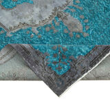 Hand-knotted unique anatolian 1980s 156 cm x 285 cm grey carpet
