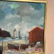 Original Swedish Oil on Canvas – “Coastal Village” by Eric Lo – Signed – Vintage & Framed