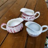 Collection of 3 milk jars in faience