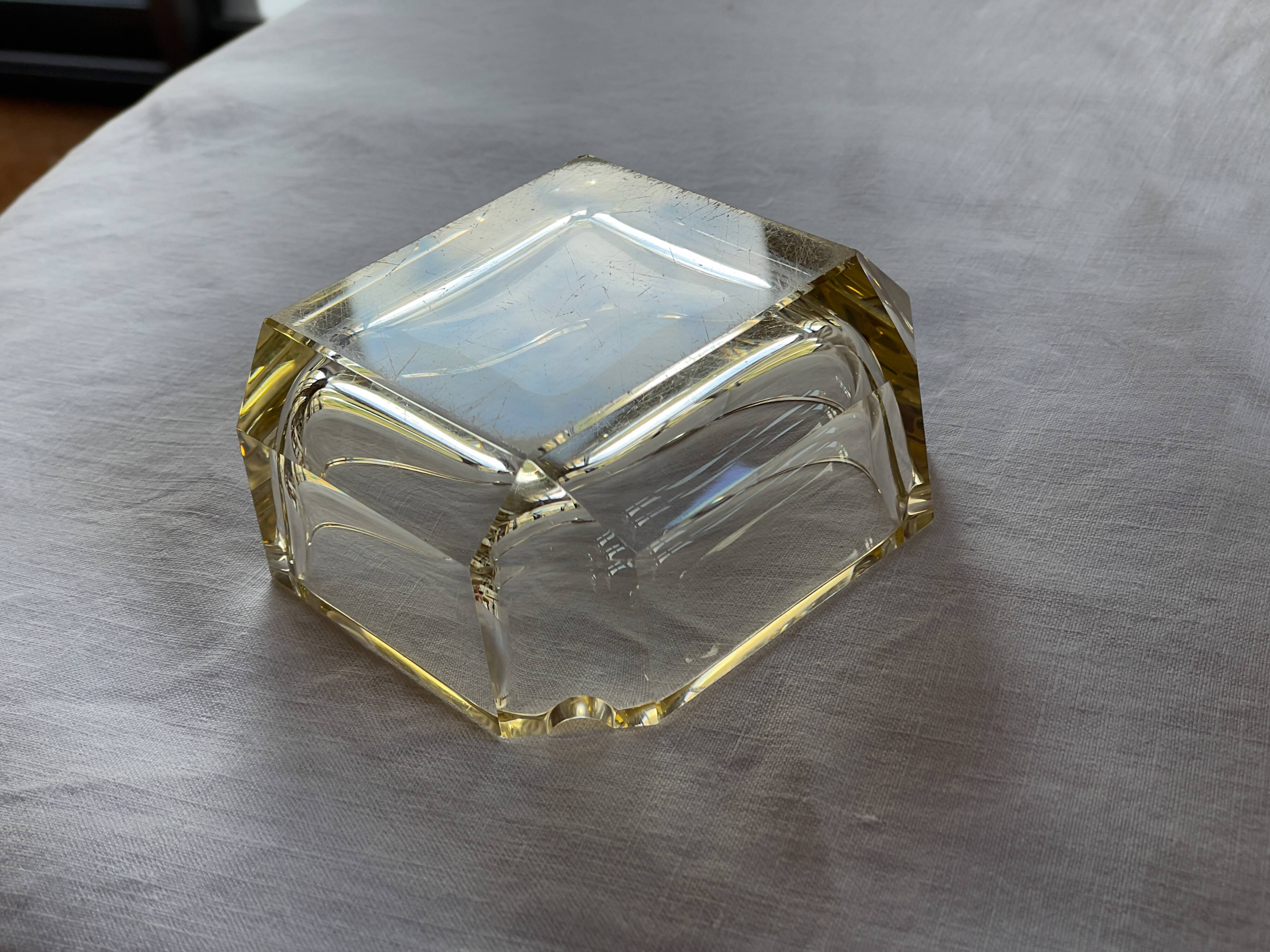 Baccarat Art Deco crystal square ashtray