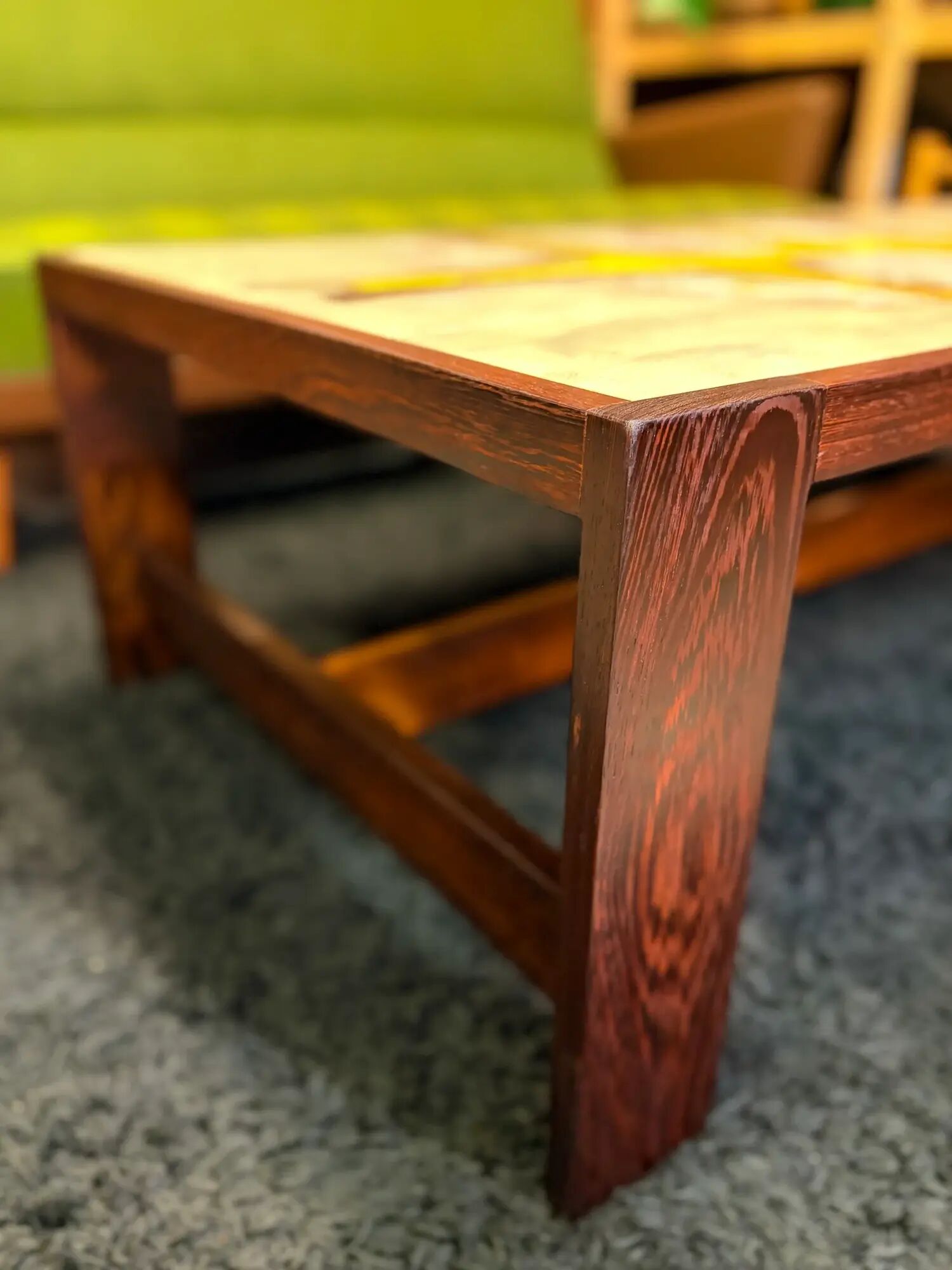 Danish coffee table with ceramic top on wenge frame, 1970s