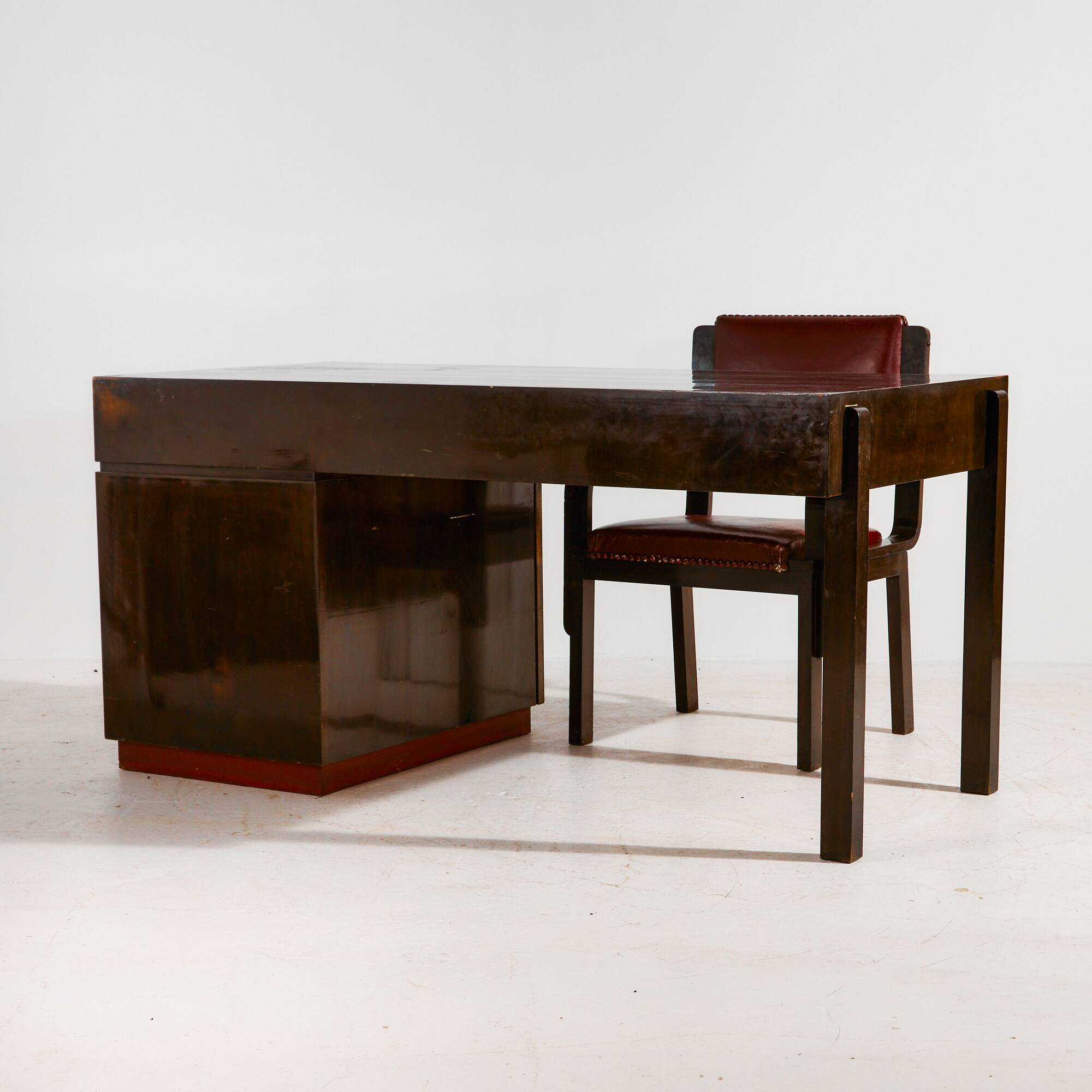 Art Deco desk and armchair, set of 2