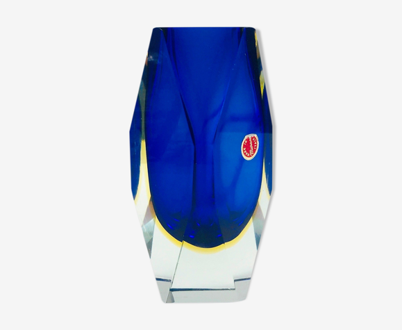 Mid-Century Sommerso Murano Glass Vase by Flavio Poli for Alessandro Mandruzzato, Italy, 1960s