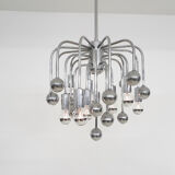 Set of two silver globes "Sputnik" design lights