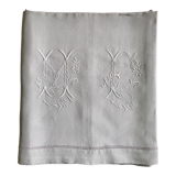 Antique sheet in pure linen yarn dyed in rain gray