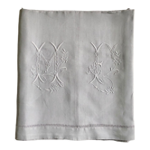 Antique sheet in pure linen yarn dyed in rain gray