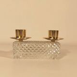 Vintage antique candle holder in molded and gilded glass