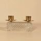 Vintage antique candle holder in molded and gilded glass