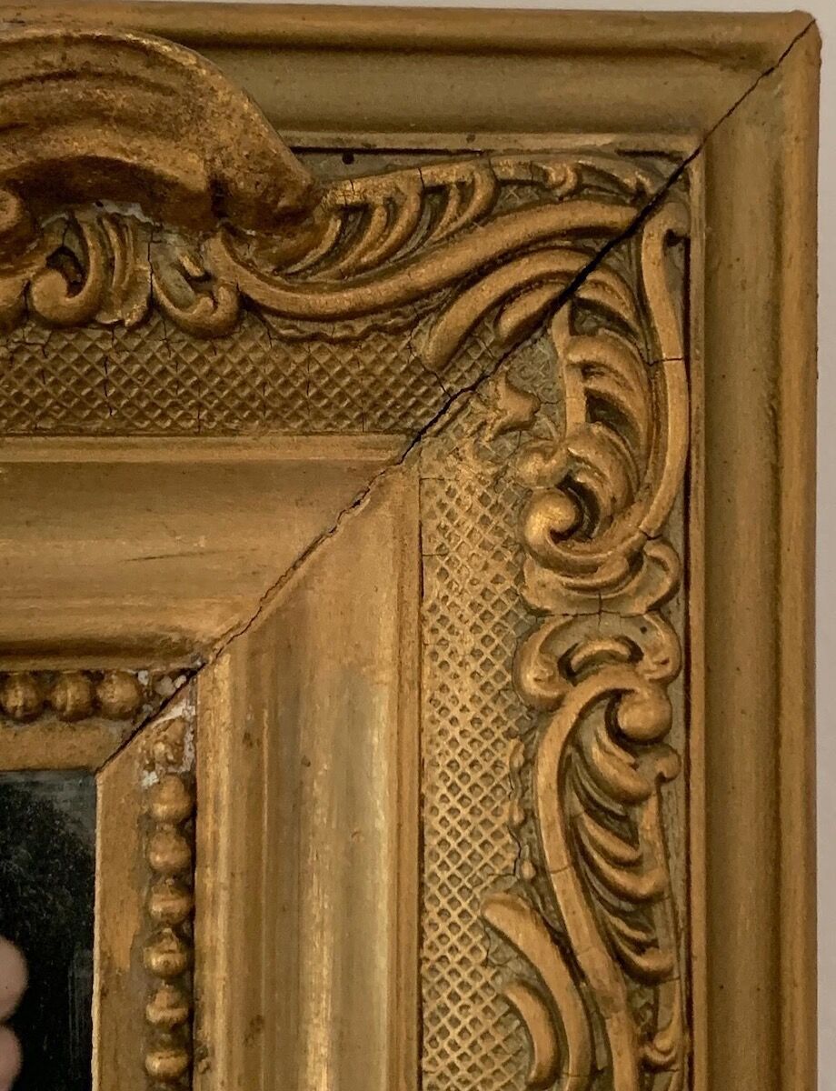 Mirror with molded pediment in Louis XVI style