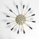 Very nice large 12-armed Mid Century Modern Brass Sputnik ceiling lamp