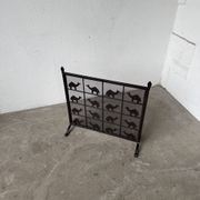 Wrought iron fireplace screen Les Marolles 1950