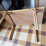 Coffee table bamboo rattan ceramic decollee 1960 70