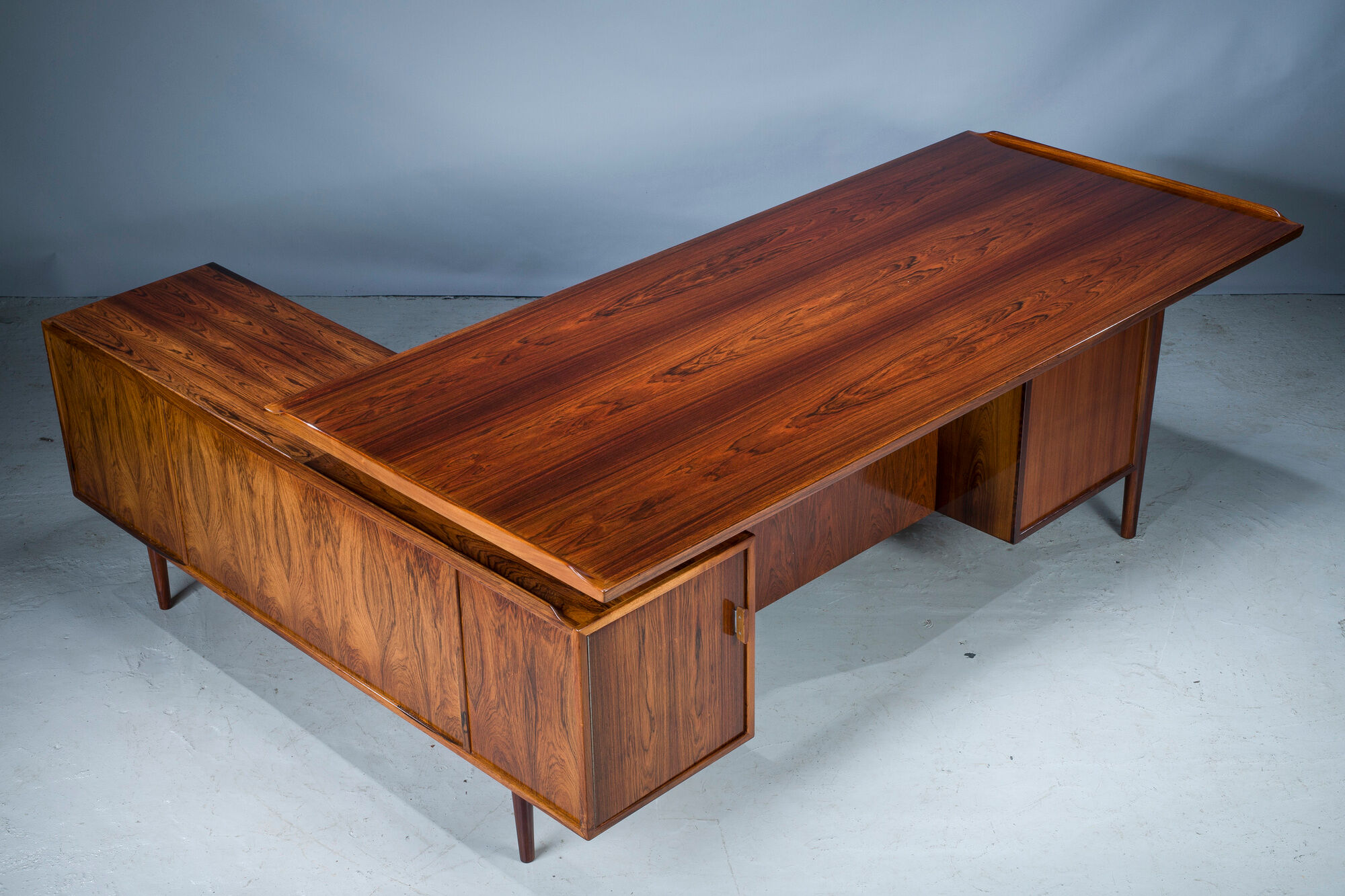 Executive Desk with Sideboard in Rosewood by Arne Vodder for Sibast Møbelfabrik, Denmark, 1950s