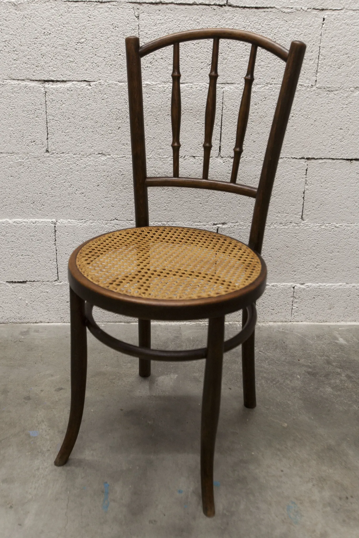 Bistro Chair Fischel 1930 Curved Wood Caning