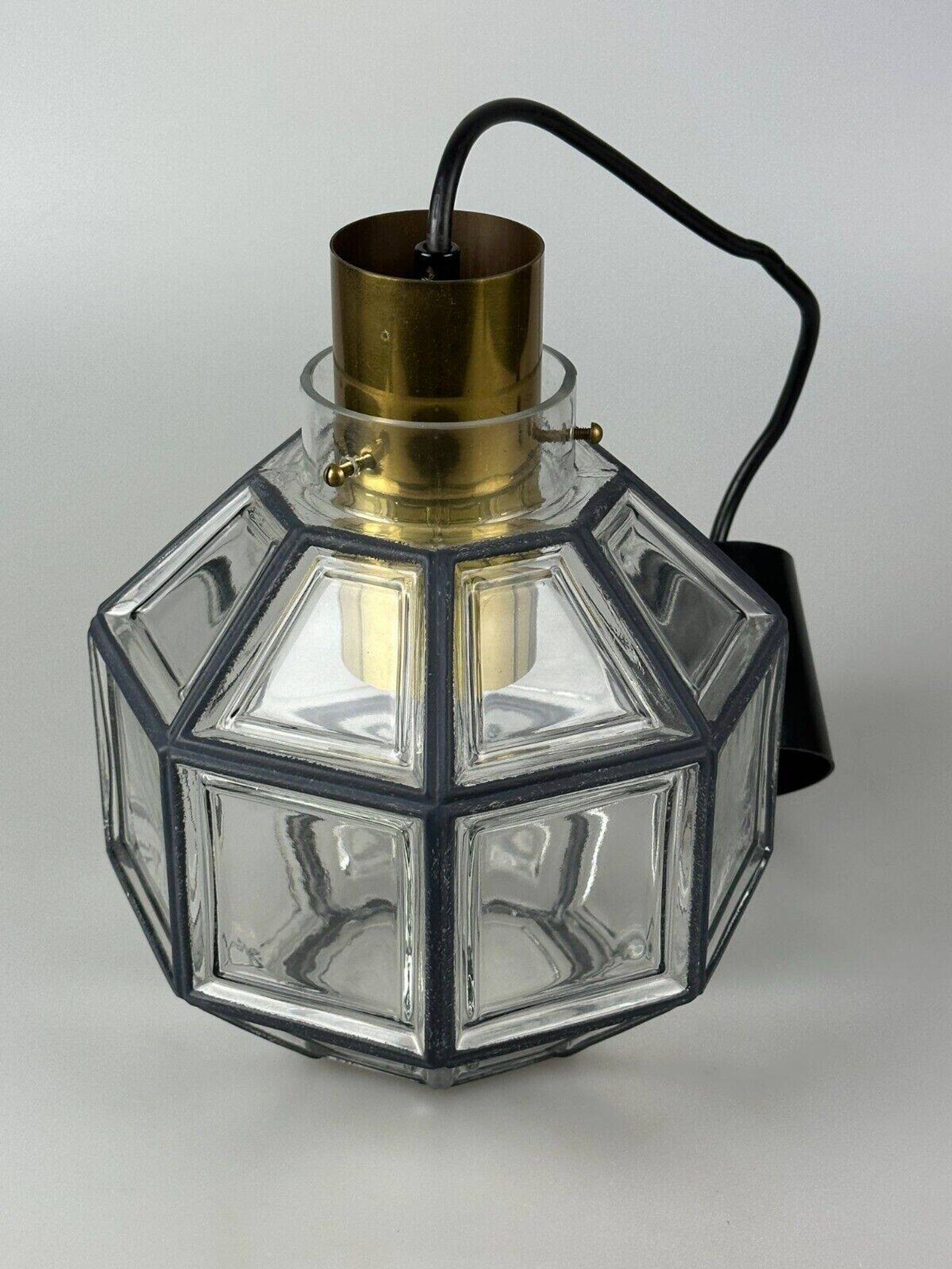 60s 70s hanging lamp by Limburg Leuchten Germany glass brass Space Age