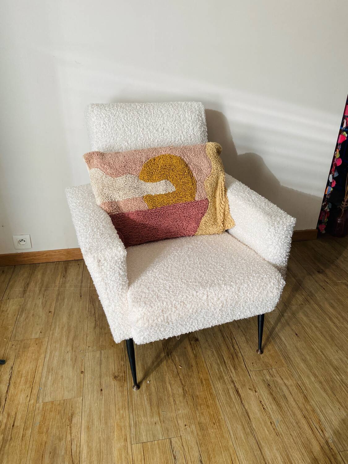 Fauteuil bouclette blanc