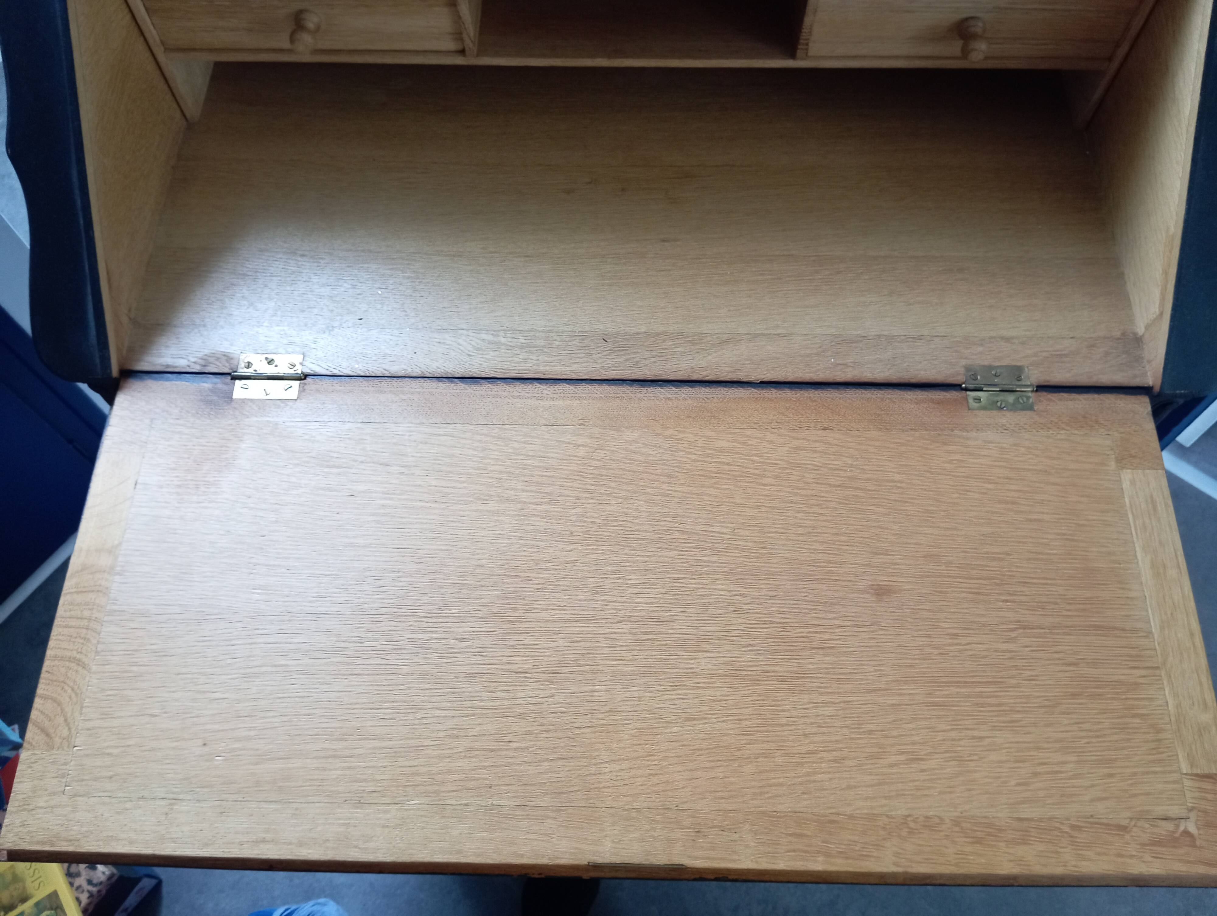 Black redesigned donkey-back style secretary desk