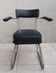 Fauteuil de bureau vintage métal chrome et simili cuir