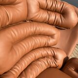 Joe Colombo Elda chair Longhi, Cognac leather in new condition!