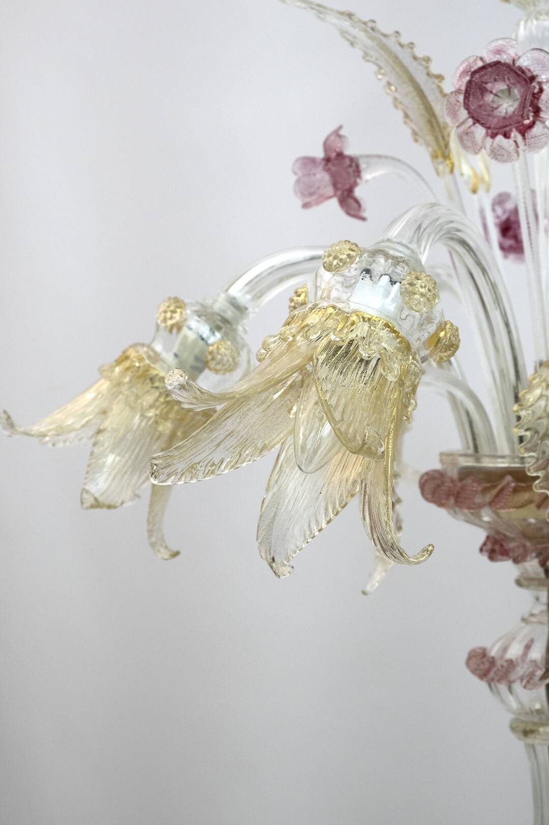 Ca'Rezzonico Blown Murano Glass 6 Arms Floor Lamp, Italy, 1950s