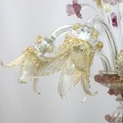 Ca'Rezzonico Blown Murano Glass 6 Arms Floor Lamp, Italy, 1950s