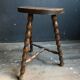 Half moon wooden milkman stool