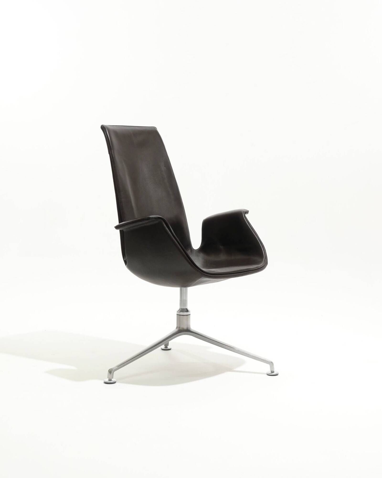 Fauteuil en cuir fk 6725, knoll, fabricius & kastholmon, 1960s