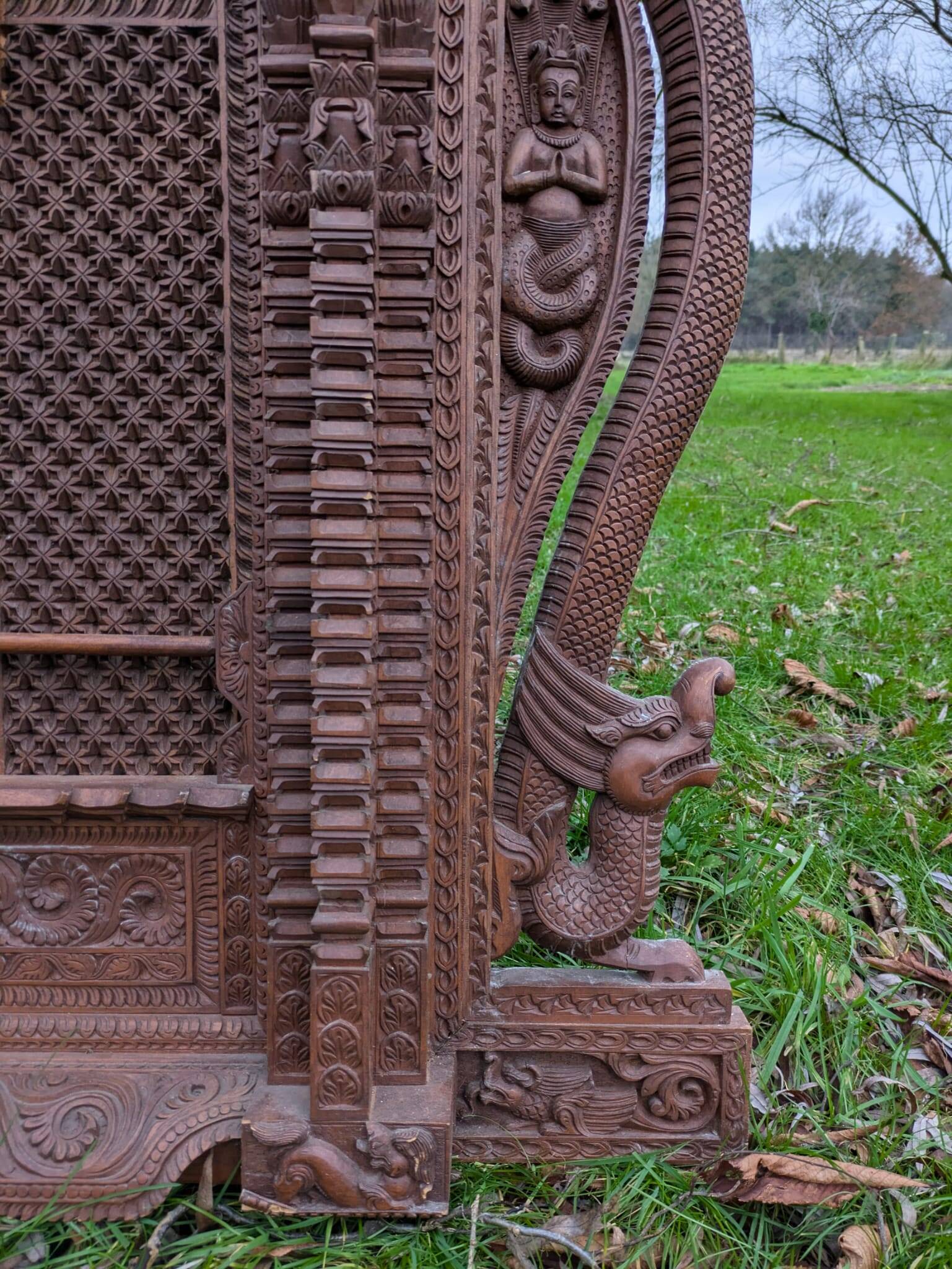 Vintage Wooden Newari Window From Nepal