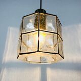 Iron and glass suspension lamp by Glashtte Limburg, 1960s