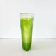 Large vintage green lemon bubble blown glass vase